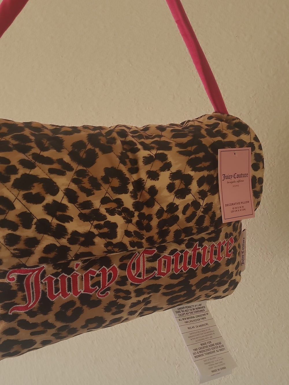 Juicy Couture leopard print comforter set detail