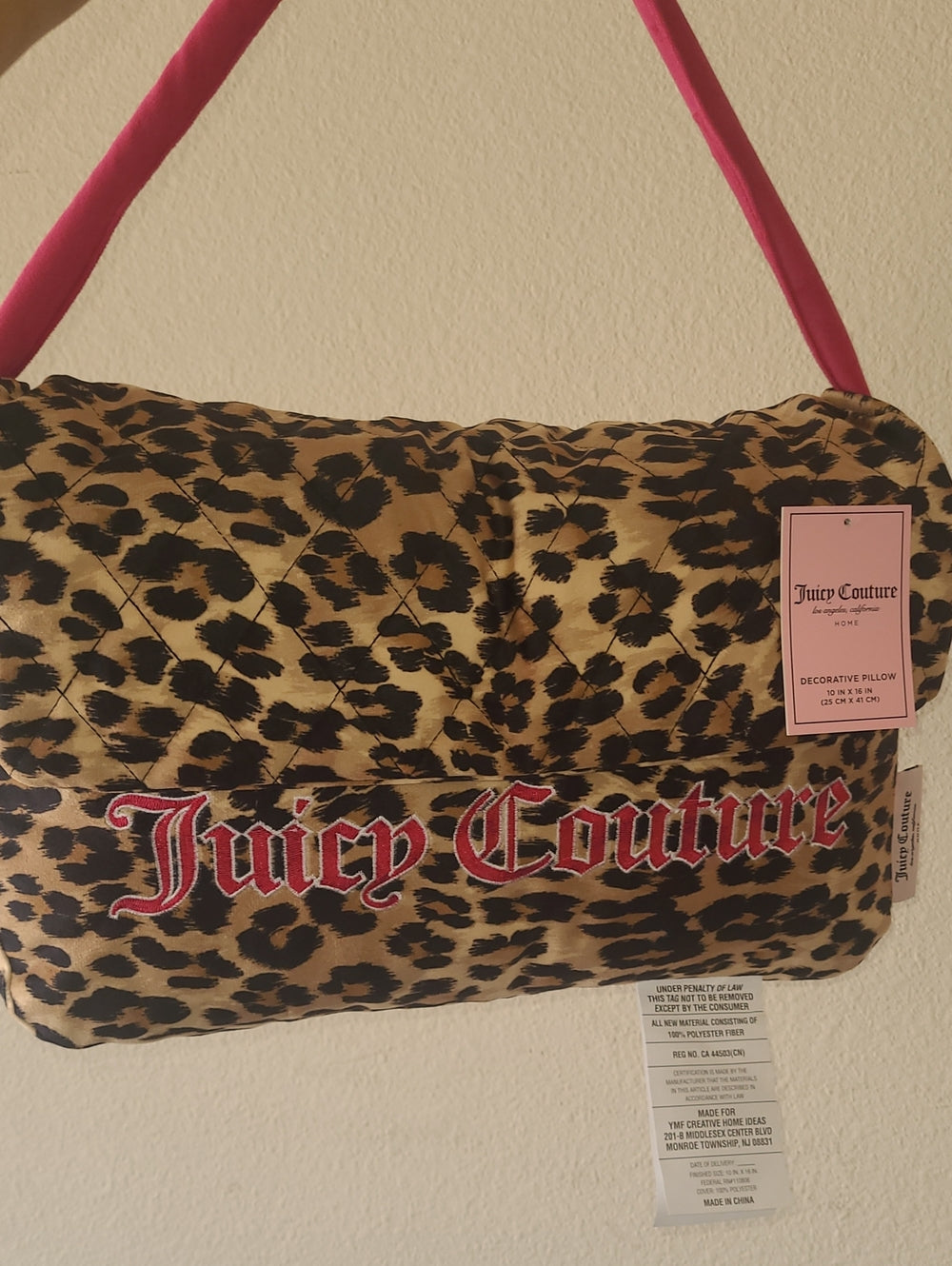 Juicy Couture leopard print comforter set packaging