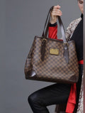 Louis Vuitton Classic Brown Checkered Tote Handbag